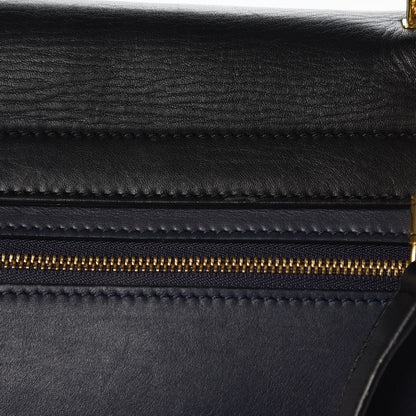 Celine Smooth Calfskin Linen Medium Tri-Color Trapeze Black Navy Blue 8 of 14