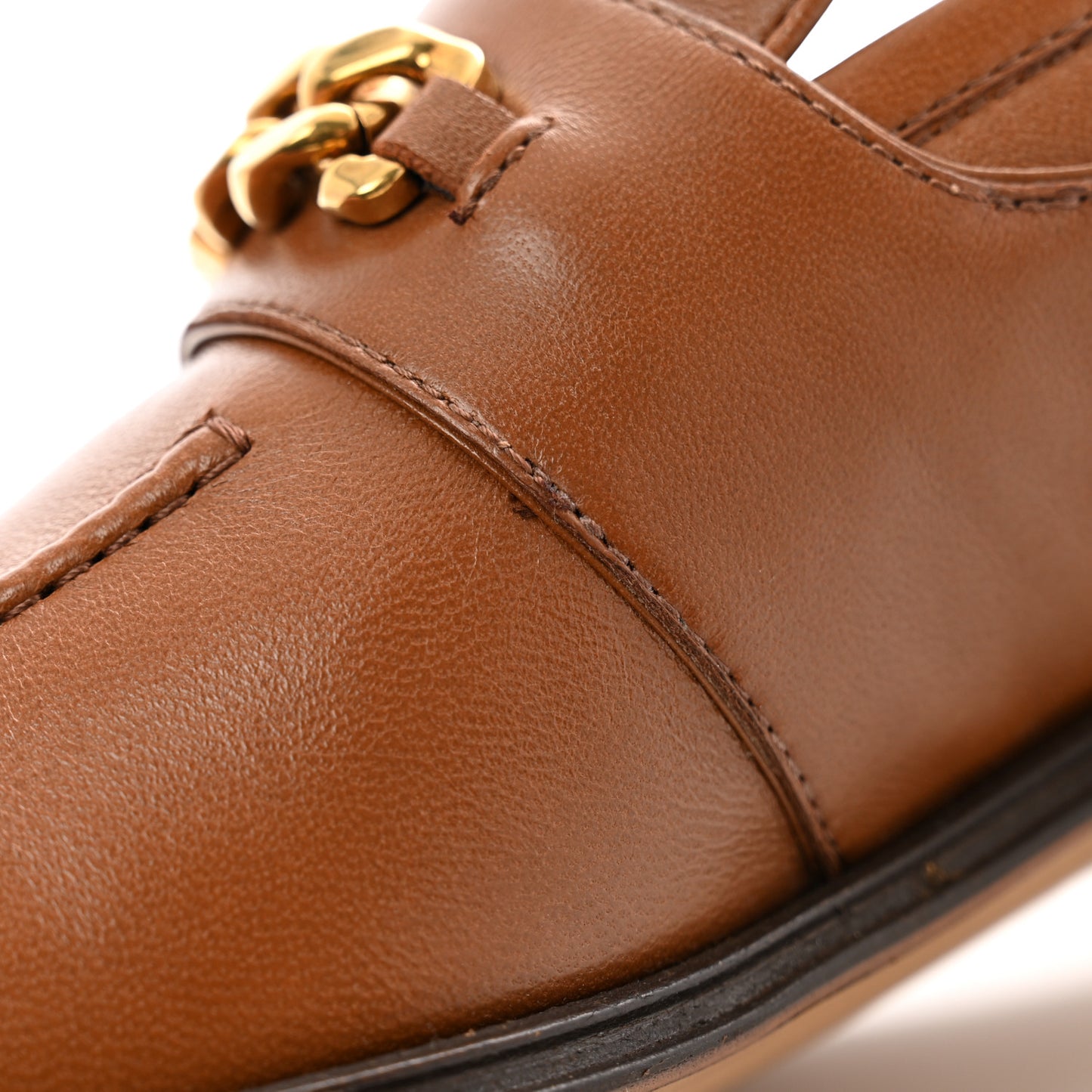 Supple Lambskin Mens Chain Interlocking G Loafers 9 Cuir