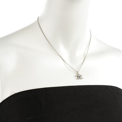 Chanel Crystal Timeless CC Necklace Silver 2 of 6