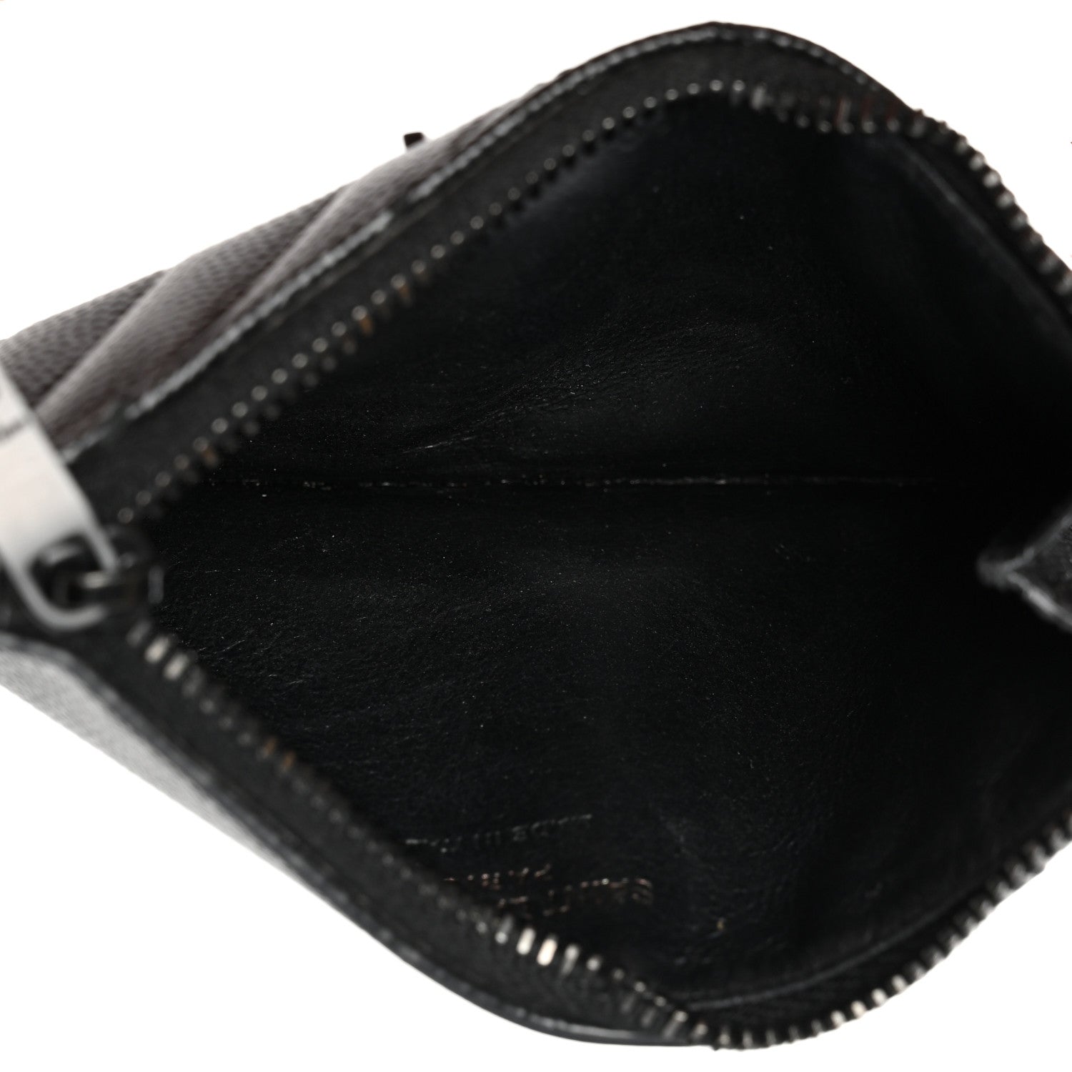 Saint Laurent Monogram Grain de Poudre 5 Fragments Zip Pouch Card Holder Black 7 of 8
