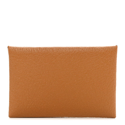 Hermes Chevre Mysore Verso Calvi Card Case Caramel Rose Sakura 1 of 7