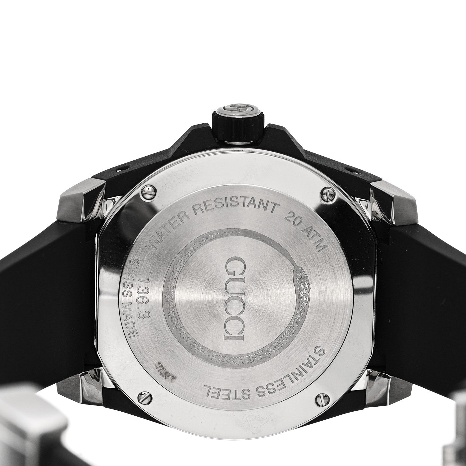 Gucci Stainless Steel Rubber 45mm Dive Snake Quartz Watch Black 4 of 5