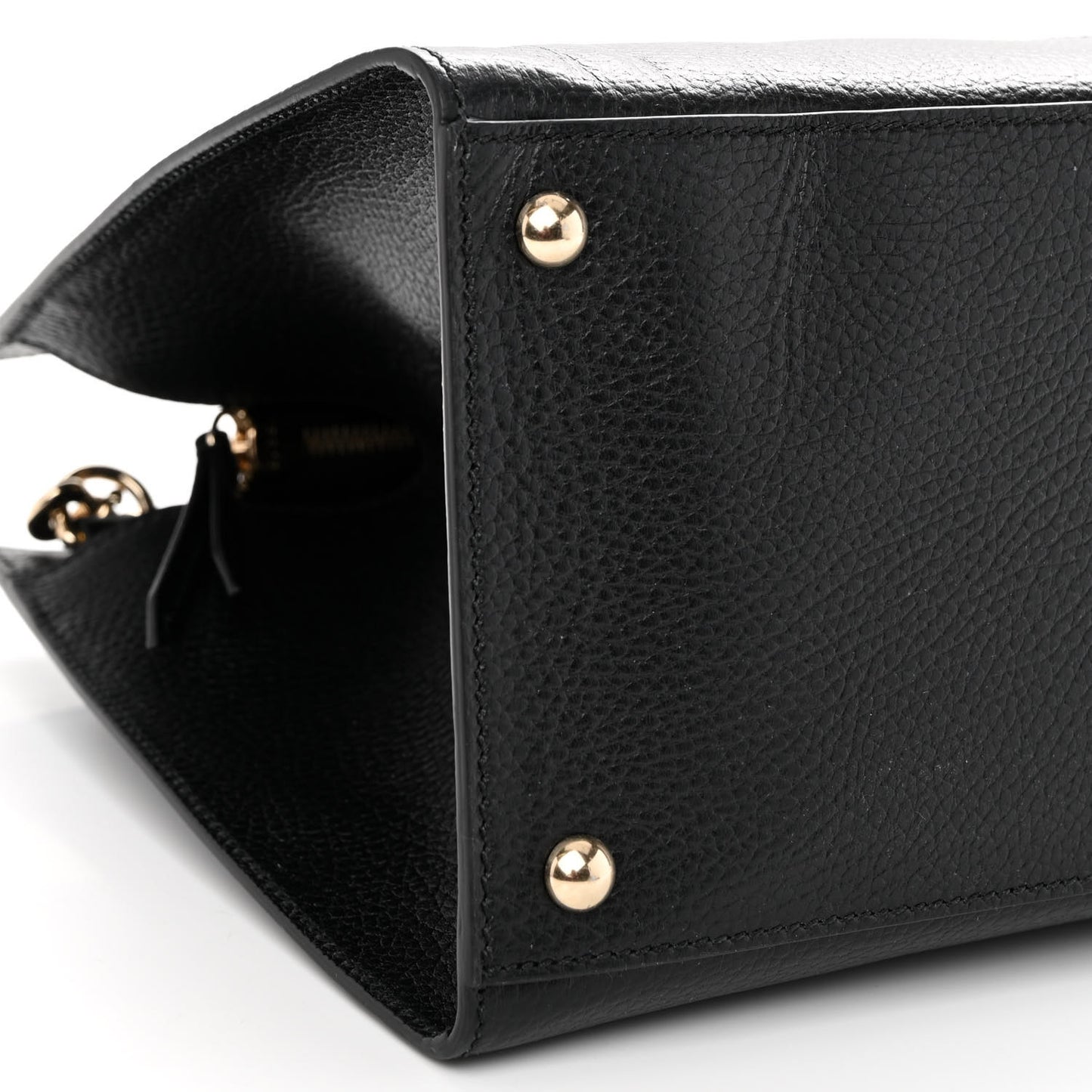 Dollar Calfskin Large Soho Top Handle Satchel Black