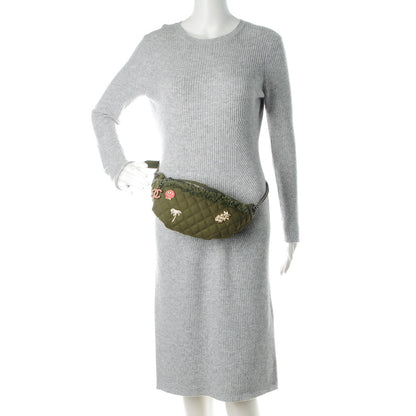 Chanel Canvas Lambskin Quilted Coco Cuba Charms Waist Bag Khaki 2 of 8
