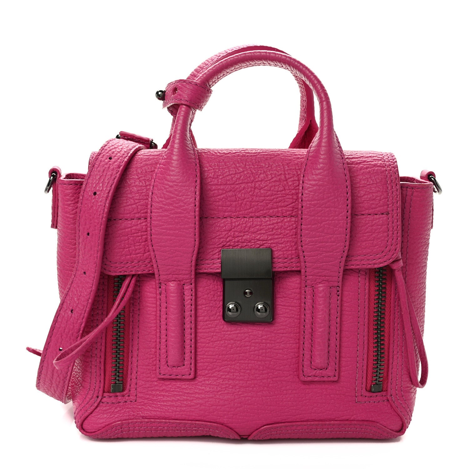 3.1 Phillip Lim Textured Calfskin Mini Pashli Satchel Bright Fuchsia 1 of 13