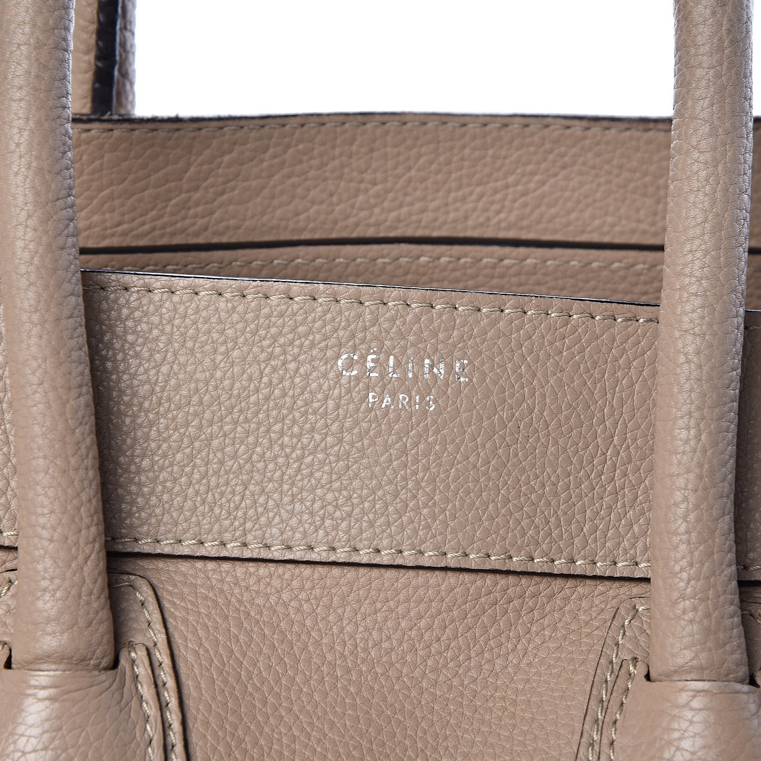 Celine Drummed Calfskin Mini Luggage Dune 10 of 16