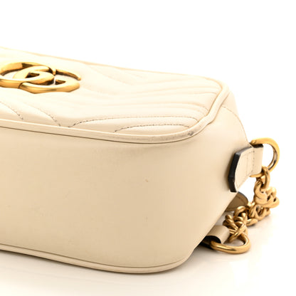 Gucci Calfskin Matelasse Small GG Marmont Chain Shoulder Bag White 10 of 15