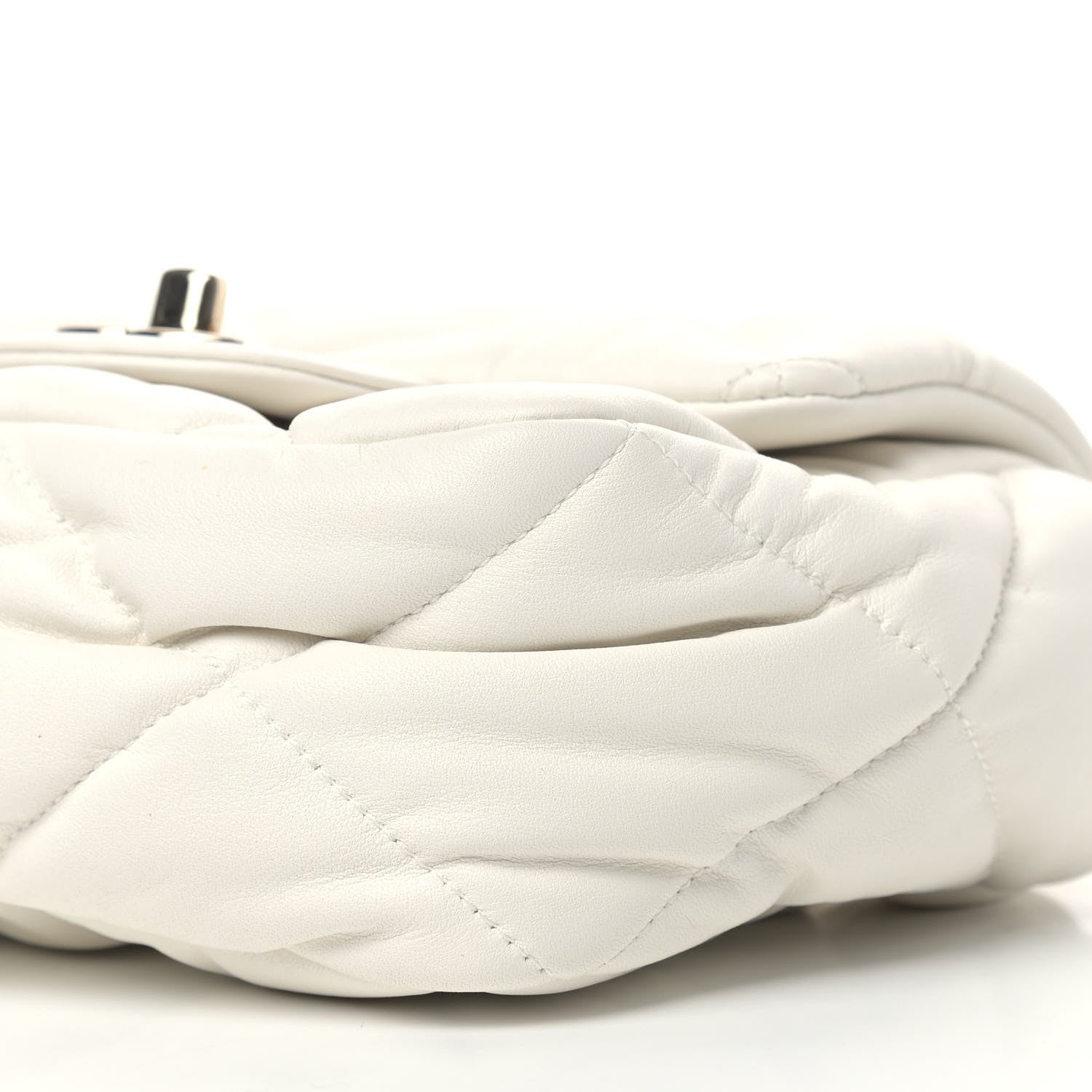 Chanel Calfskin Quilted Mini Square Bubbly Flap White 9 of 9