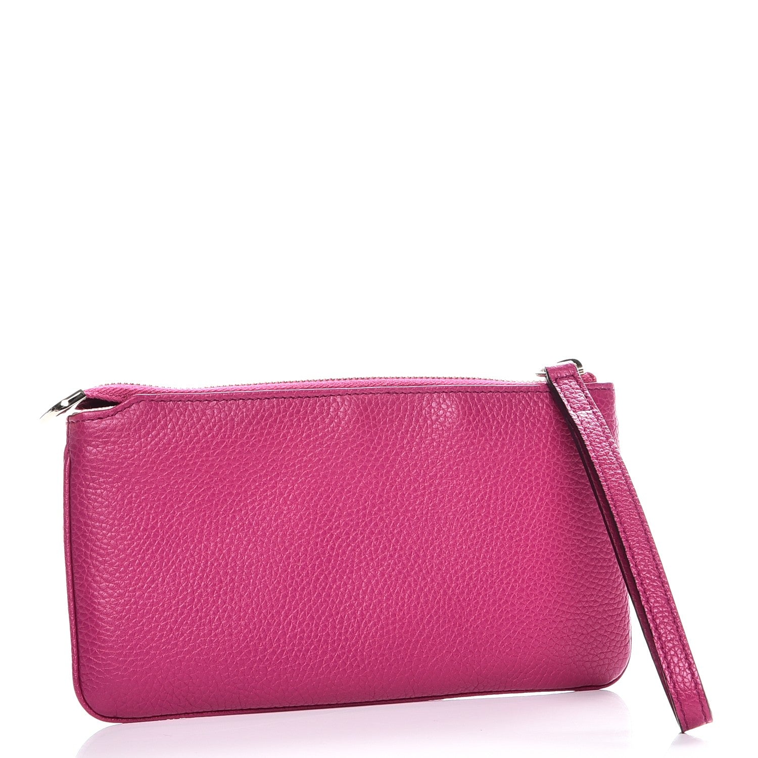 Gucci Pebbled Calfskin Soho Wristlet Bright Bougainvillea 3 of 8