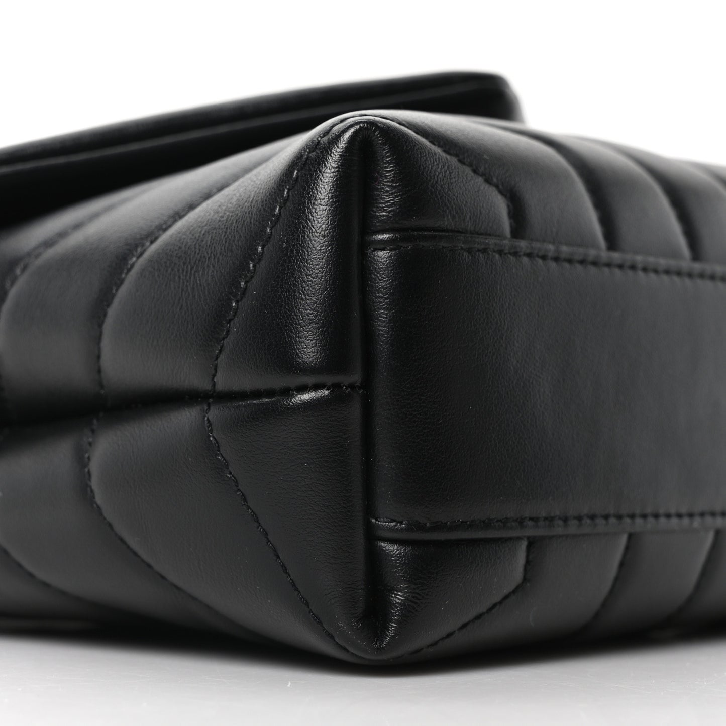 Calfskin Y Quilted Monogram Toy Loulou Crossbody Bag Black