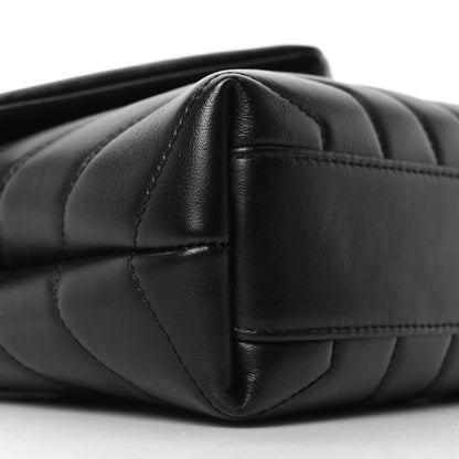 Saint Laurent Calfskin Y Quilted Monogram Toy Loulou Crossbody Bag Black 9 of 10