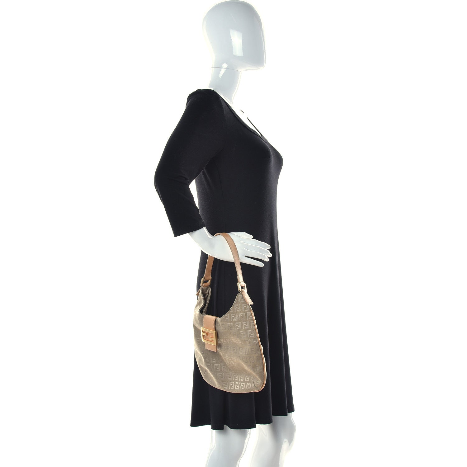 Fendi Zucchino Hobo Beige 2 of 16