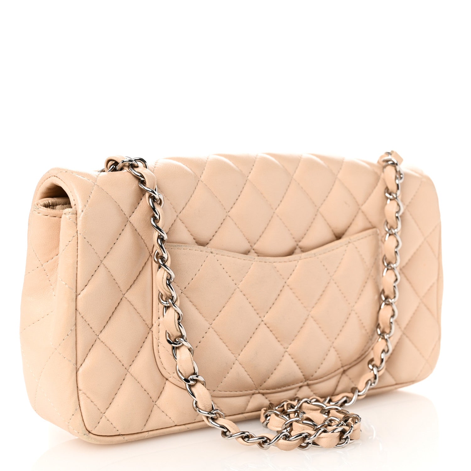 Chanel Lambskin Quilted East West Flap Beige 3 of 11