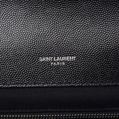 Saint Laurent Grain De Poudre Large Tri-Quilt Monogram Satchel Black 7 of 7