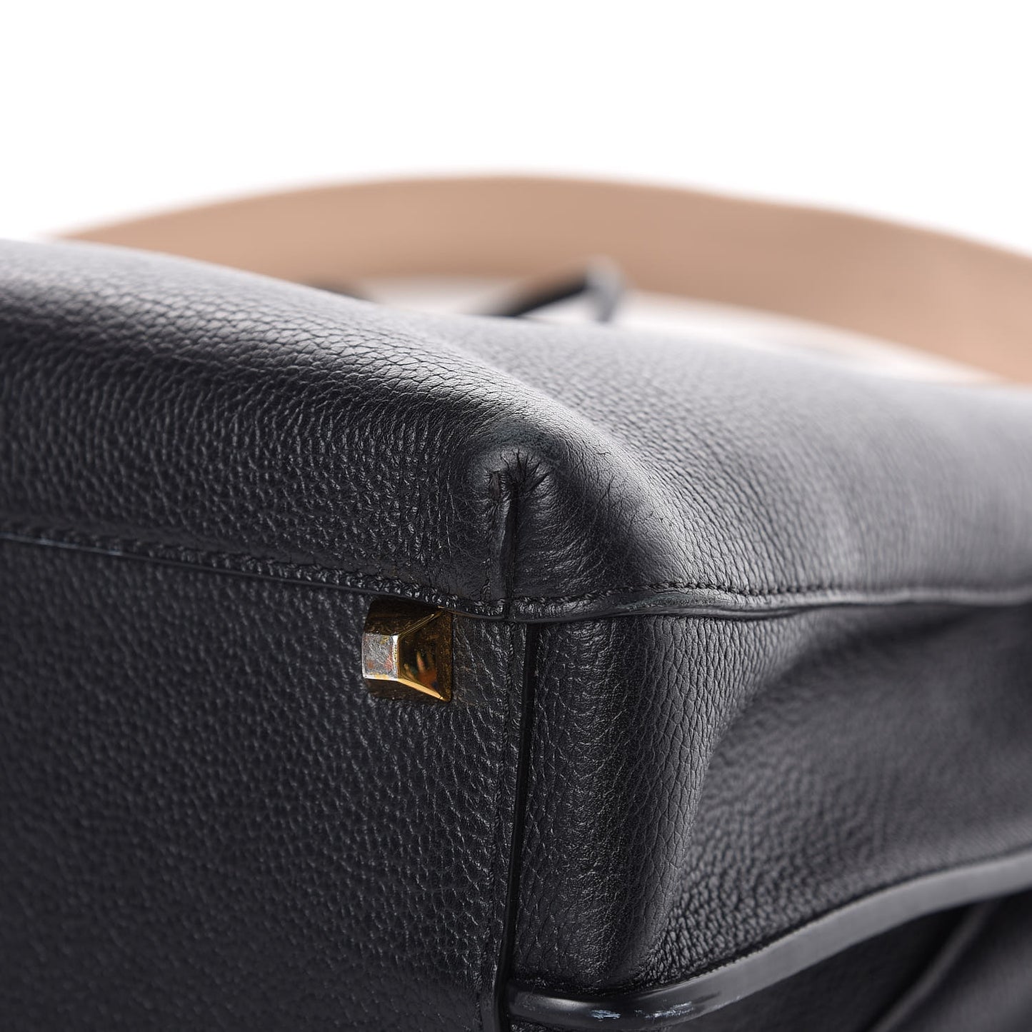 Grained Calfskin Large Milla Tote Black