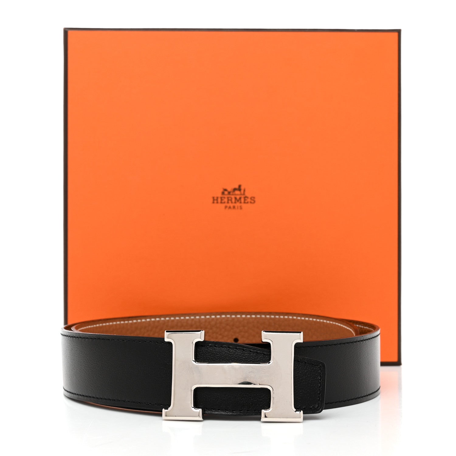 Hermes Box Togo 32mm H Belt 75 30 Black Gold 9 of 9