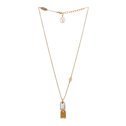 Louis Vuitton Nanogram Name Tag Necklace Gold 3 of 6