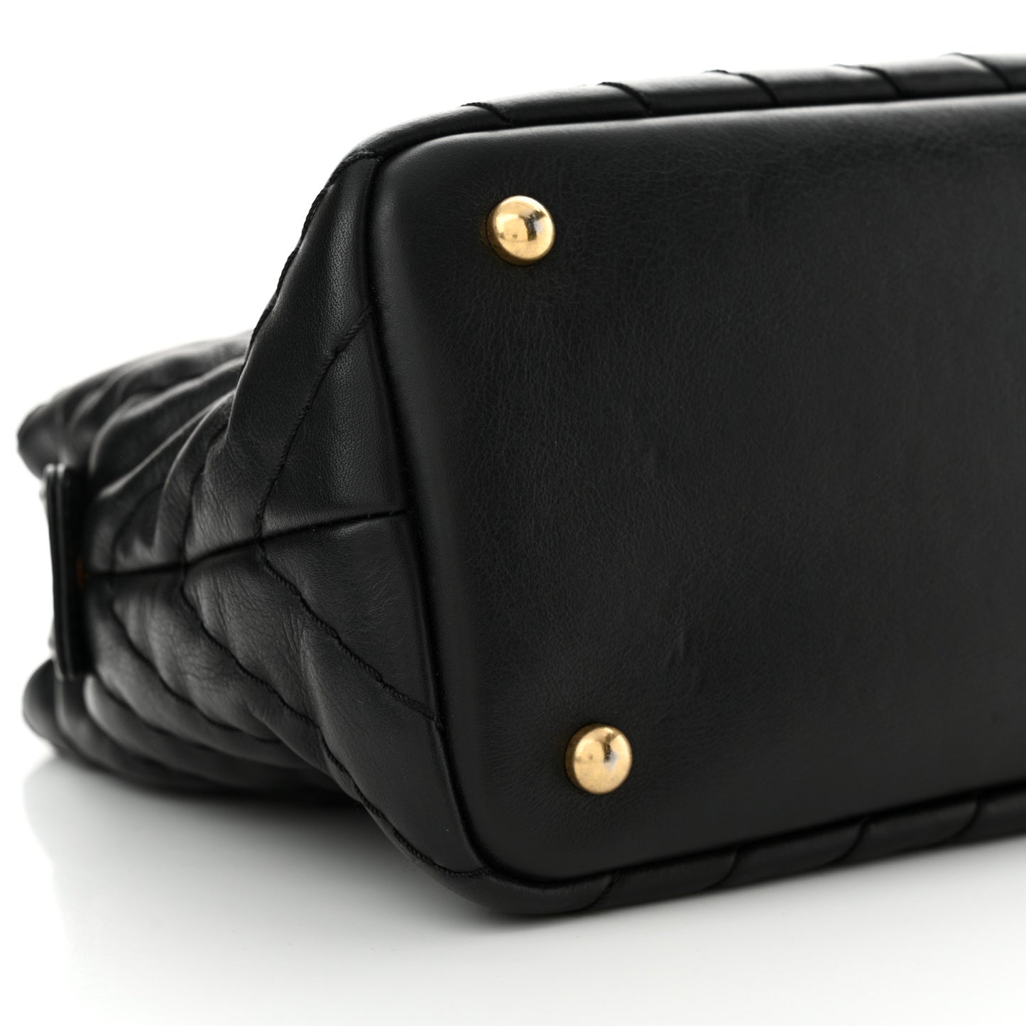 Calfskin Chevron Quilted Surpique Tote Black