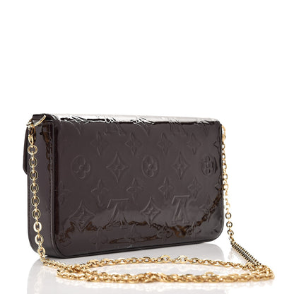 Louis Vuitton Vernis Pochette Felicie Chain Wallet Amarante 3 of 8