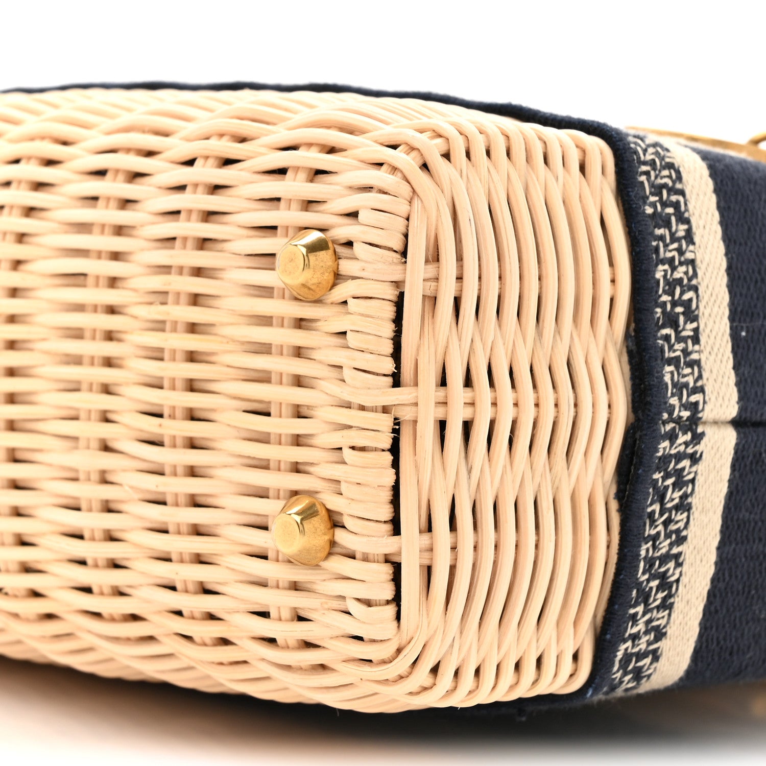 Christian Dior Wicker Oblique Mini Lady Dior Bag Blue 8 of 9