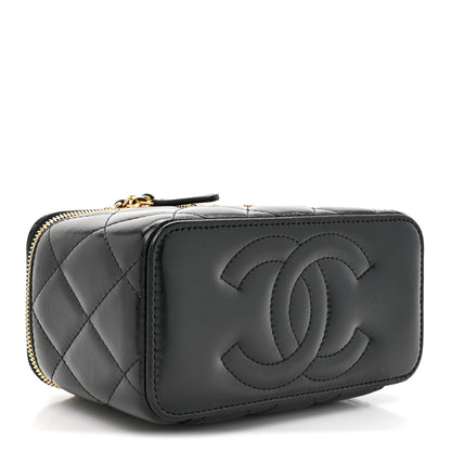 Chanel Shiny Calfskin Quilted Pick Me Up Vanity Case Black 4 of 13
