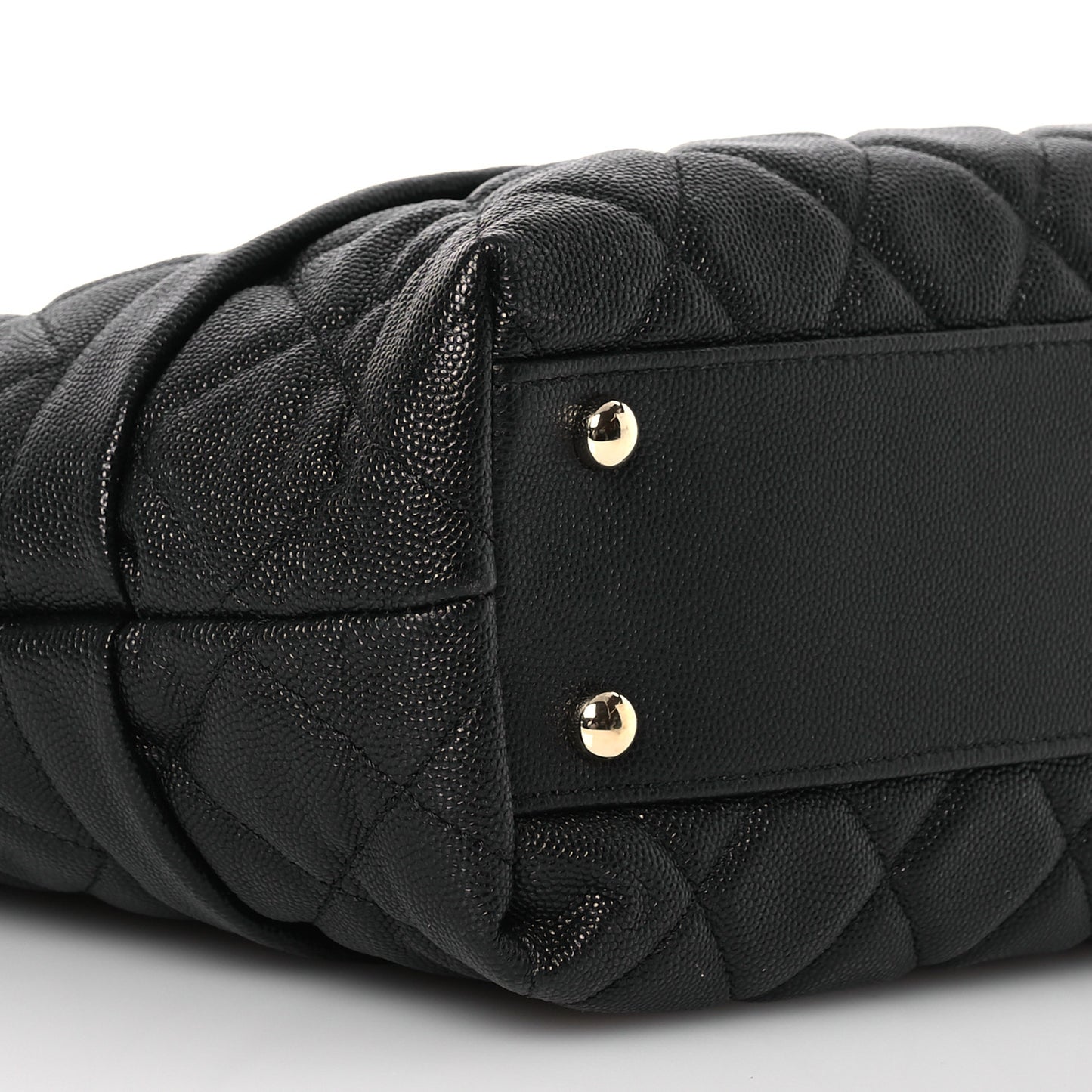 Caviar Quilted Rolled Up Tote Black