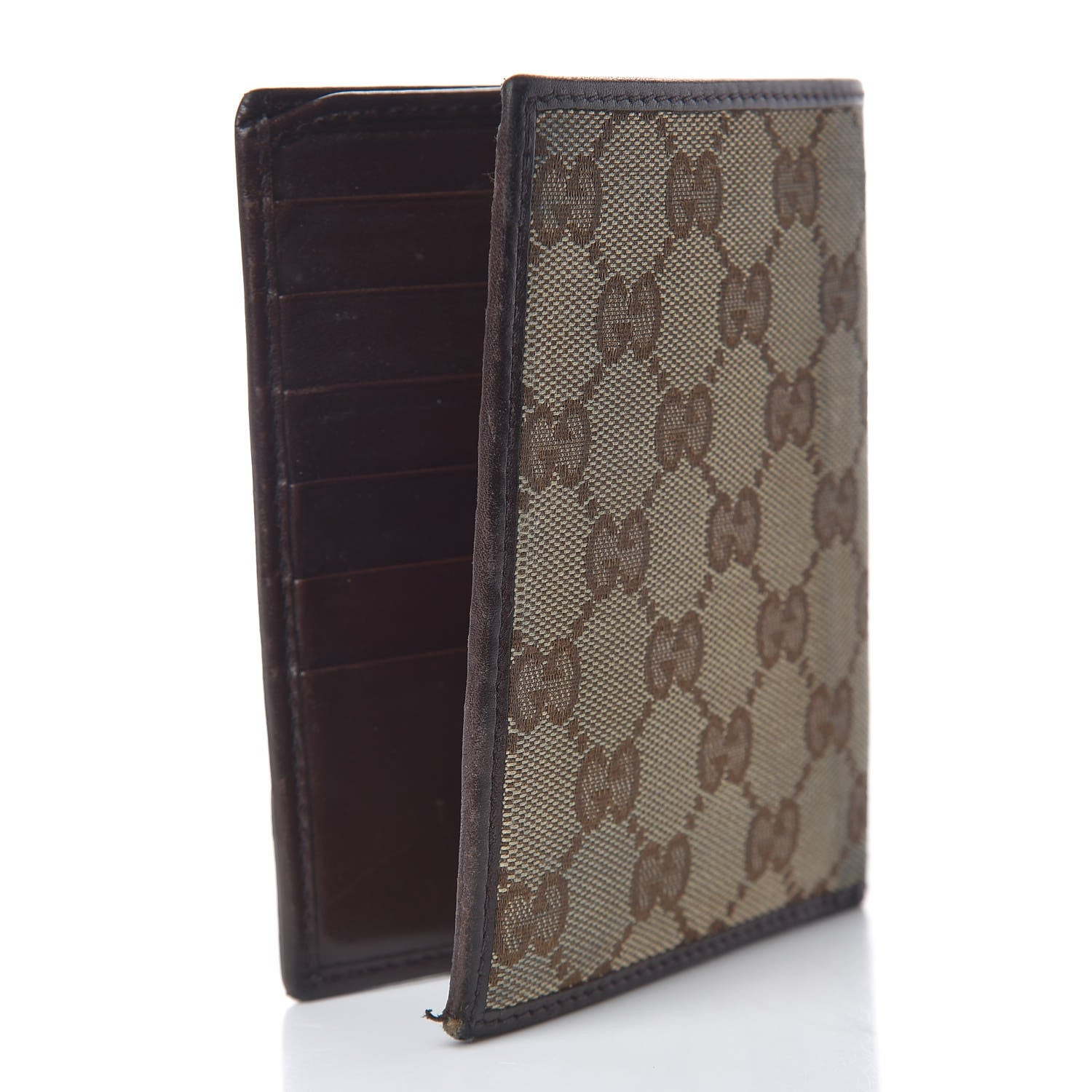Gucci Monogram Mens New Britt Bi-Fold Wallet Dark Brown 3 of 14