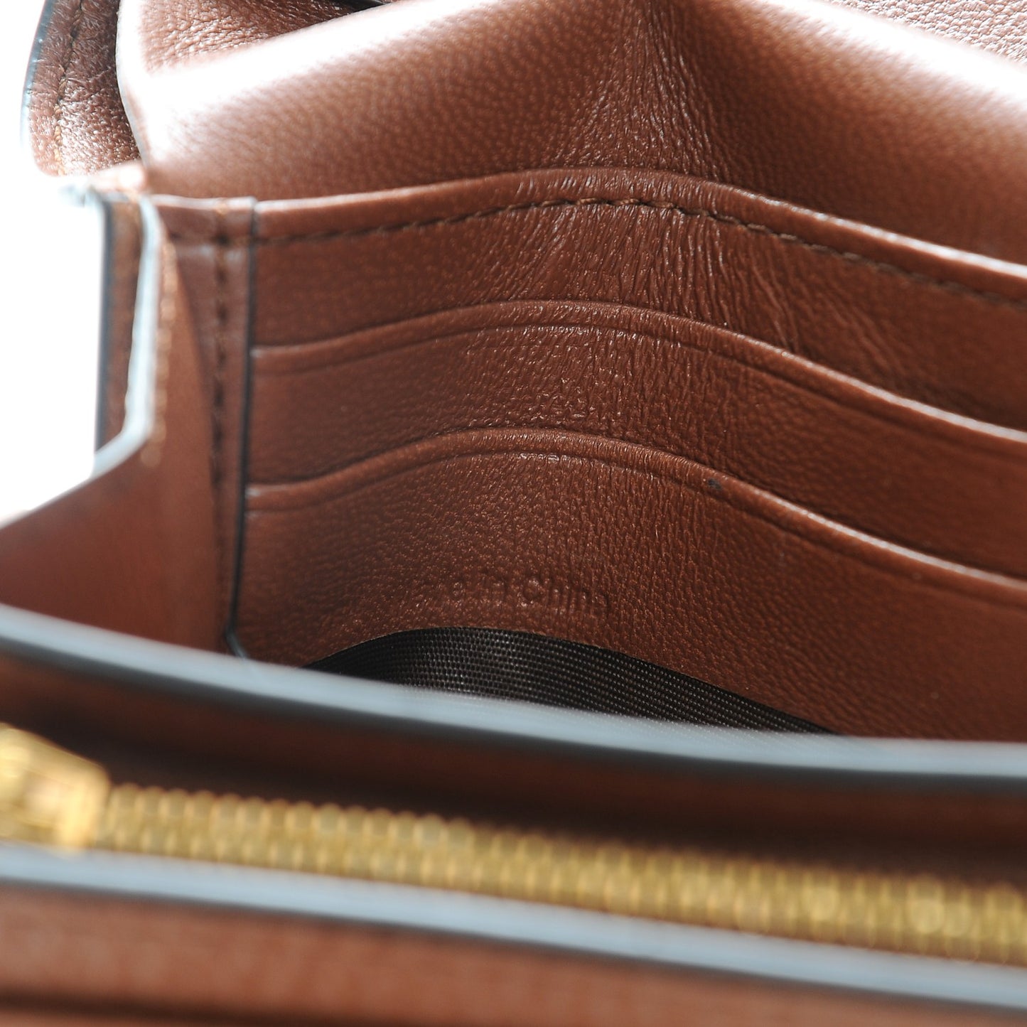 Natural Grain Leather Small Continental French Purse Wallet Oak