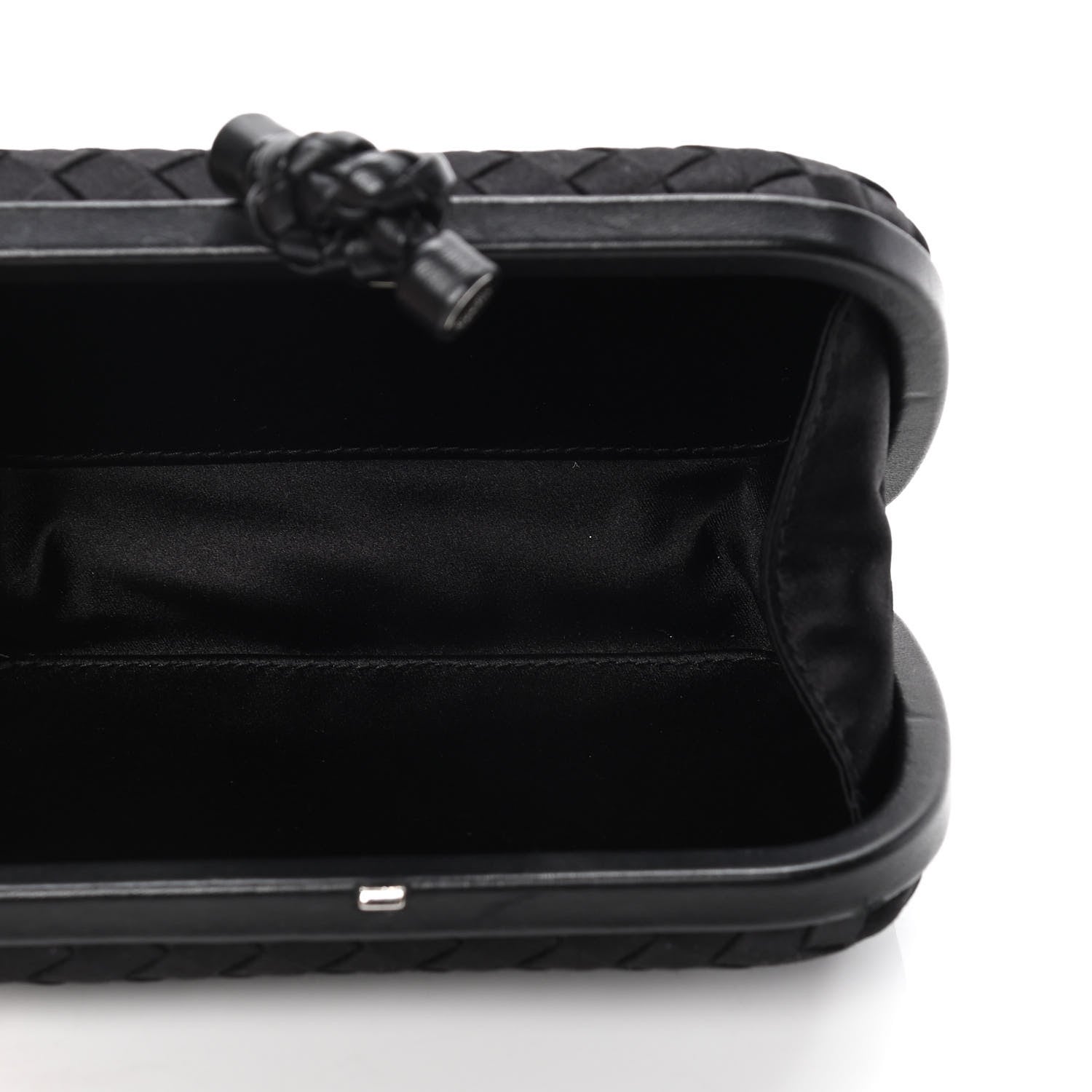 Bottega Veneta Satin Intreccio Knot Clutch Black 4 of 4