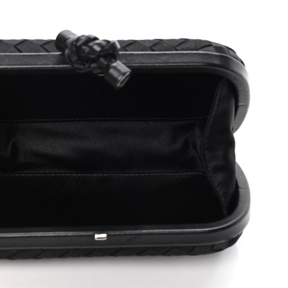 Bottega Veneta Satin Intreccio Knot Clutch Black 4 of 4