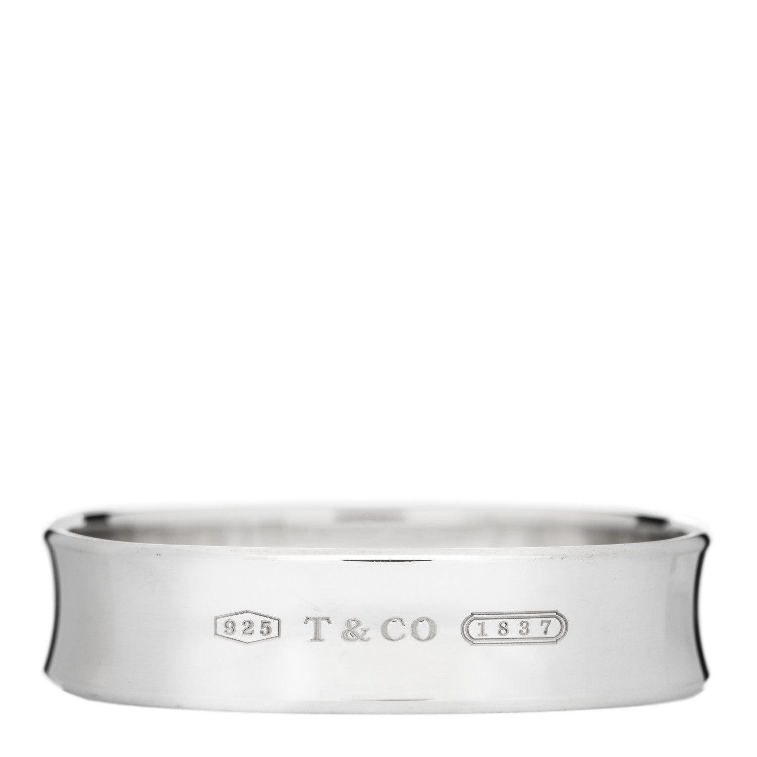 Tiffany Sterling Silver 1837 Cushion Bangle Bracelet 1 of 4