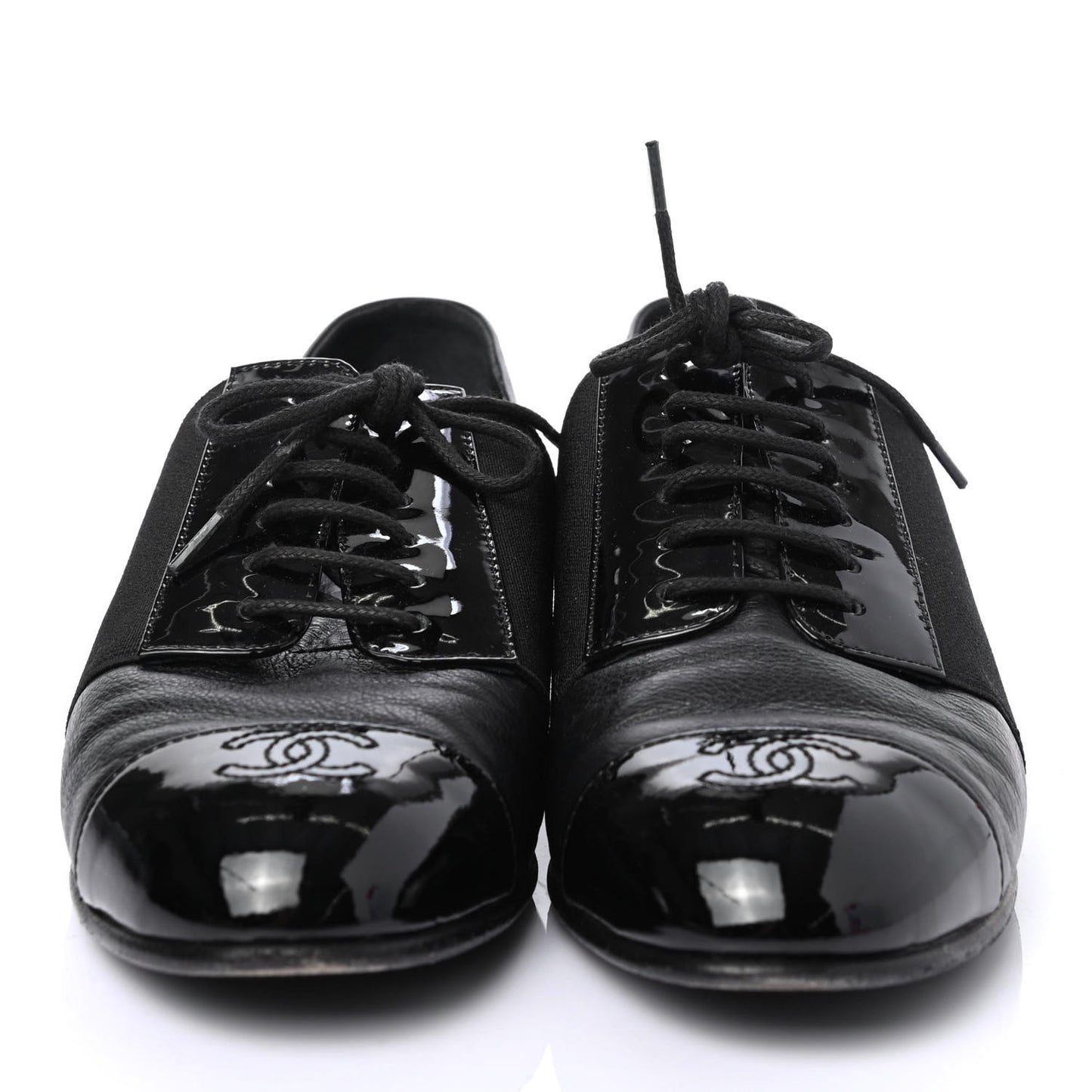 Goatskin Patent Womens CC Cap Toe Lace Up Oxfords 36 Black