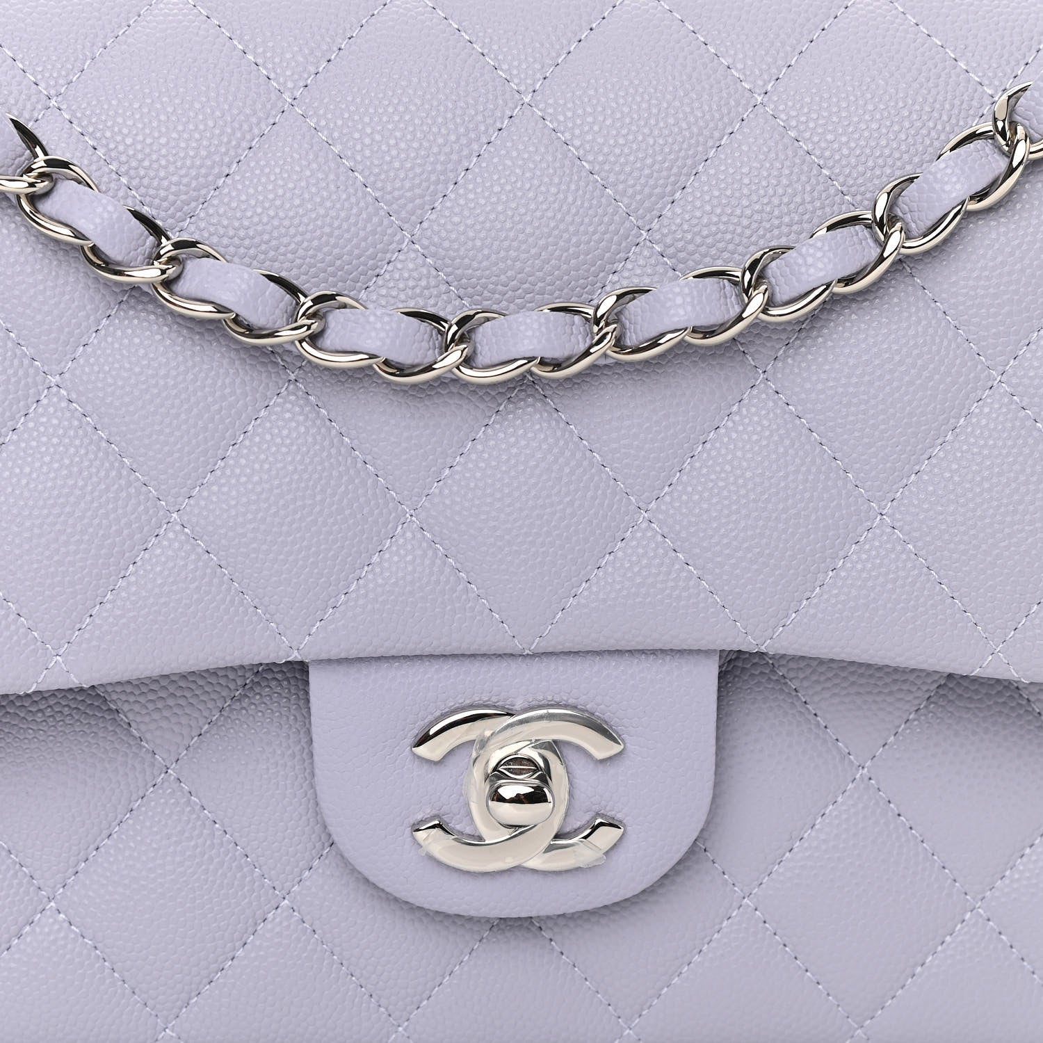 Chanel Caviar Quilted Medium Double Flap Light Purple 8 of 11
