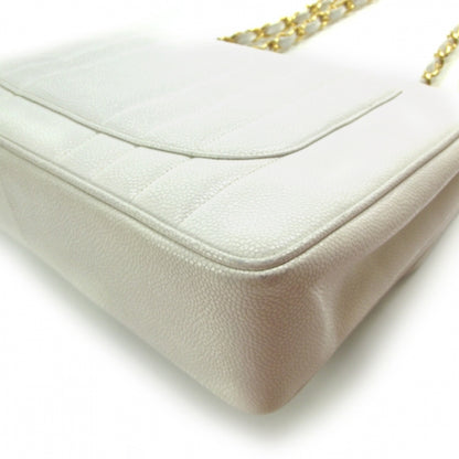 Chanel Caviar Vertical Quilt Jumbo Flap White 5 of 13
