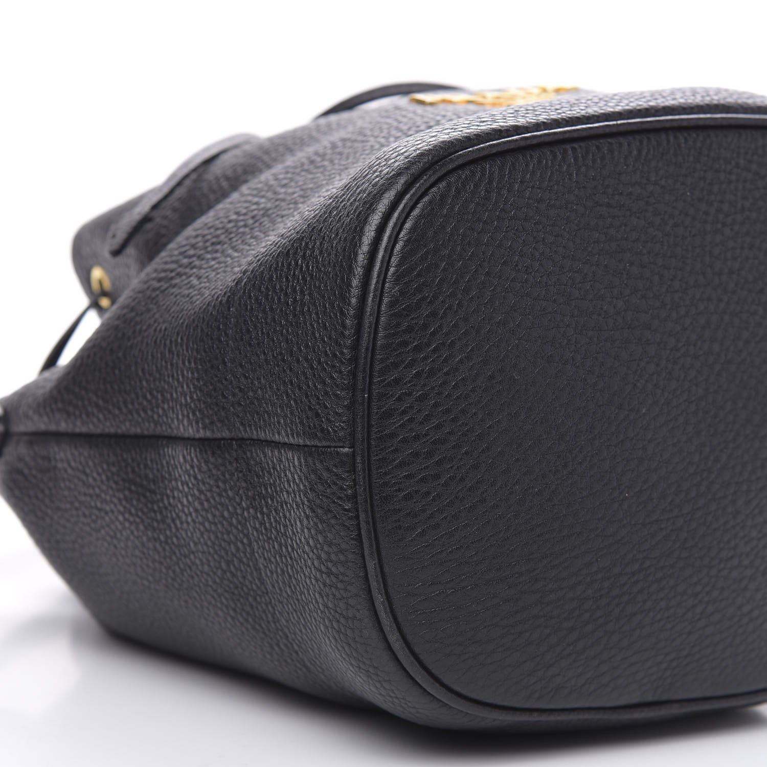 Prada Vitello Daino Drawstring Bucket Black 9 of 10
