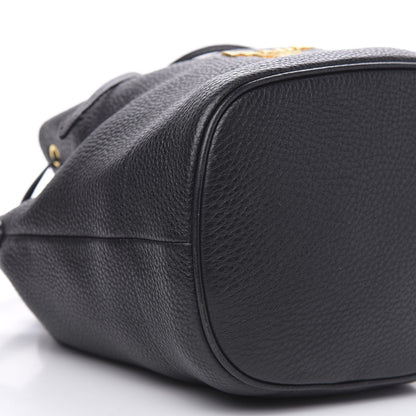 Prada Vitello Daino Drawstring Bucket Black 9 of 10