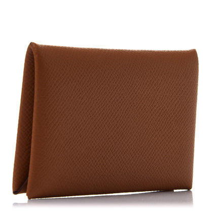 Hermes Epsom Calvi Card Case Gold 3 of 8