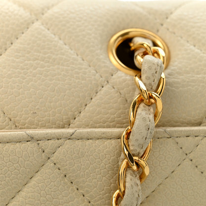 Chanel Caviar Quilted Medium Single Flap Light Beige 13 of 14