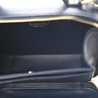 Chanel Caviar Quilted Large CC Filigree Vanity Case Navy 4 of 11