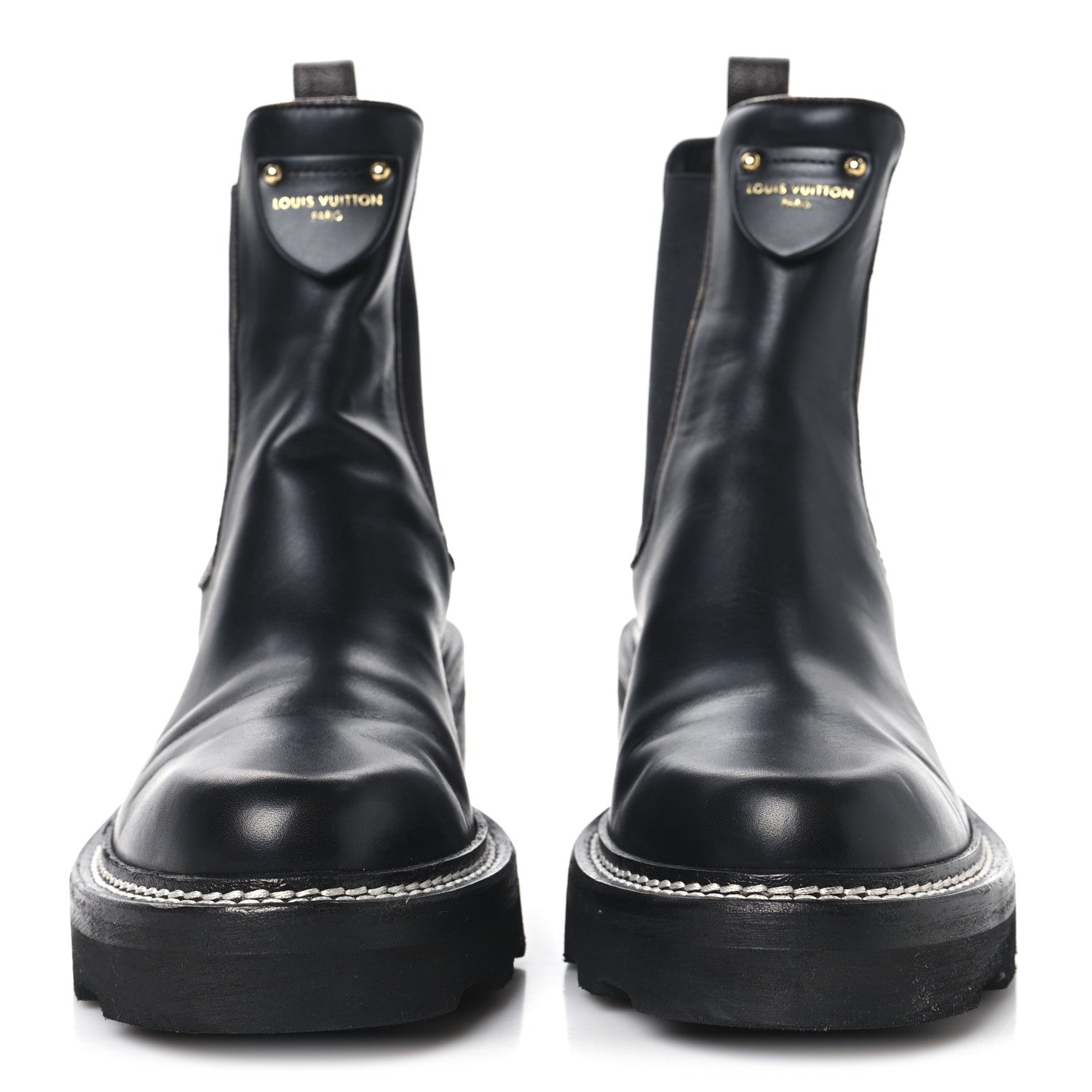 Louis Vuitton Calfskin Monogram Beaubourg Ankle Boots 39 Black 3 of 9