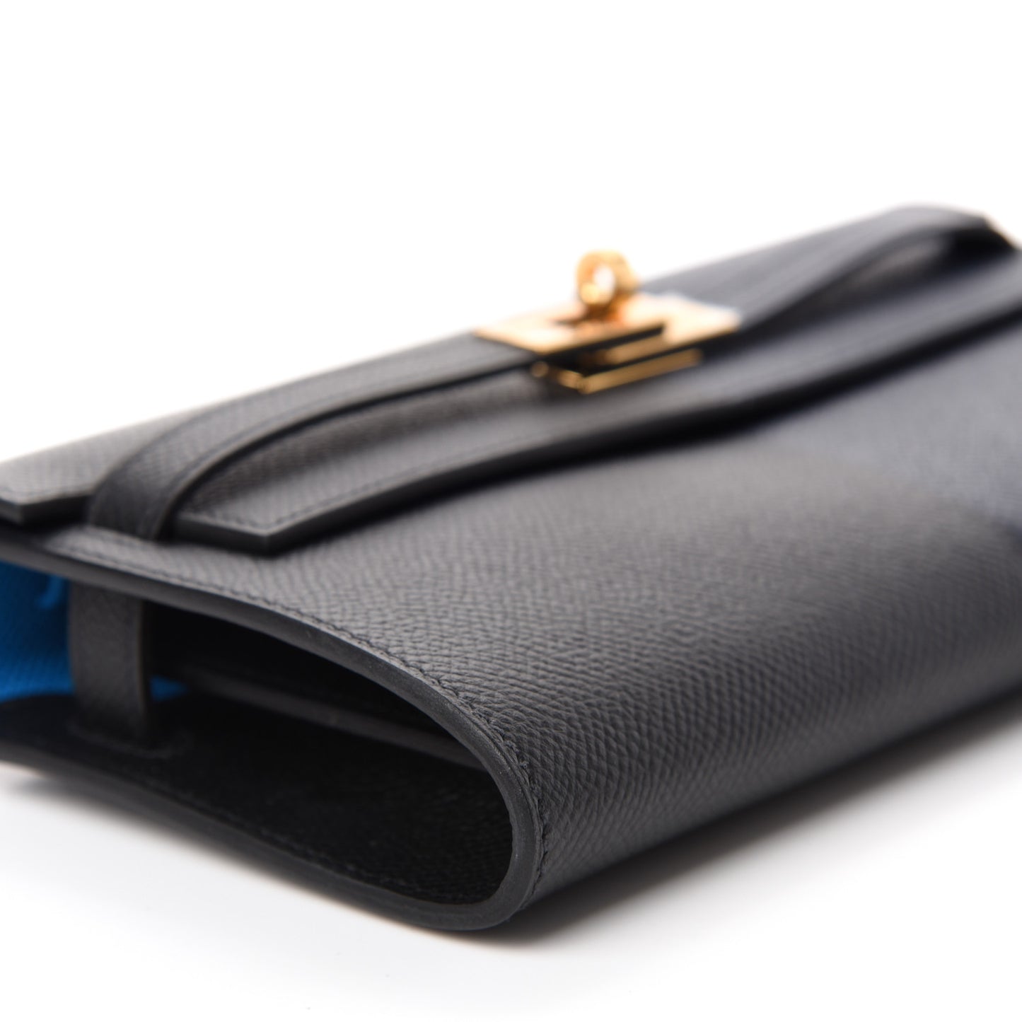 Epsom Casaque Kelly Wallet To Go Black Bleu Indigo Bleu Frida