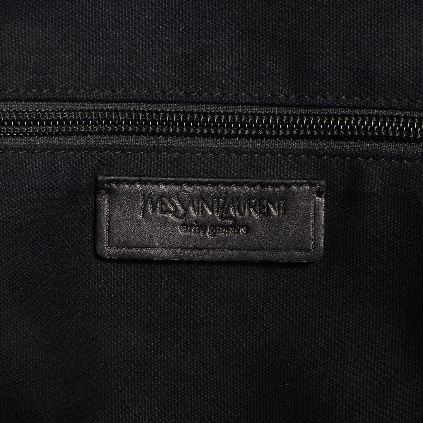 Coated Canvas Leather Patch Logo Tote Black