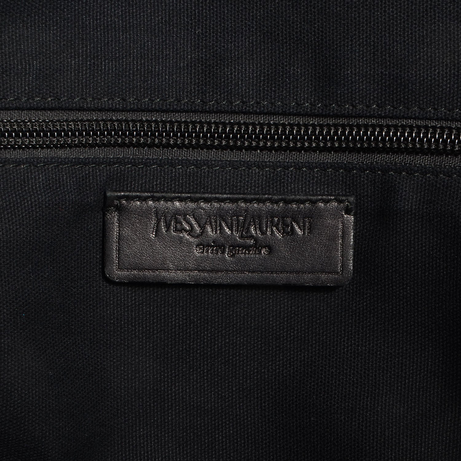 Saint Laurent Coated Canvas Leather Patch Logo Tote Black 7 of 8