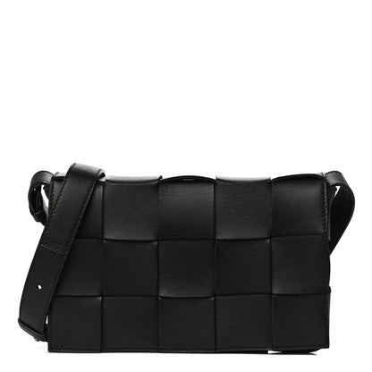 Bottega Veneta Lambskin Maxi Intrecciato Cassette Crossbody Bag Black 1 of 8
