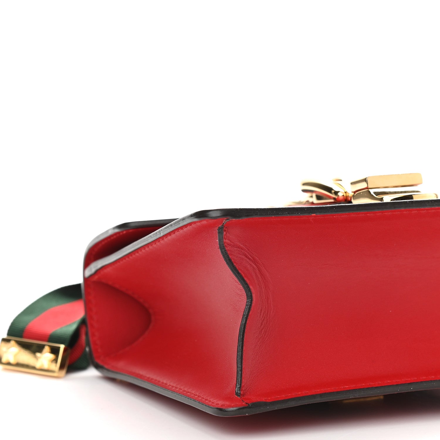 Gucci Calfskin Mini Sylvie Chain Shoulder Bag Hibiscus Red 8 of 9
