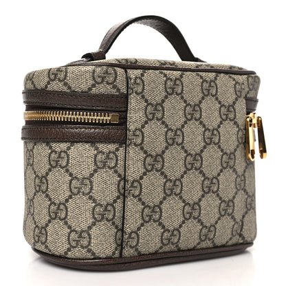 Gucci GG Supreme Monogram Textured Calfskin Web Ophidia Vanity Cosmetic Case Beige Ebony New Acero 3 of 10