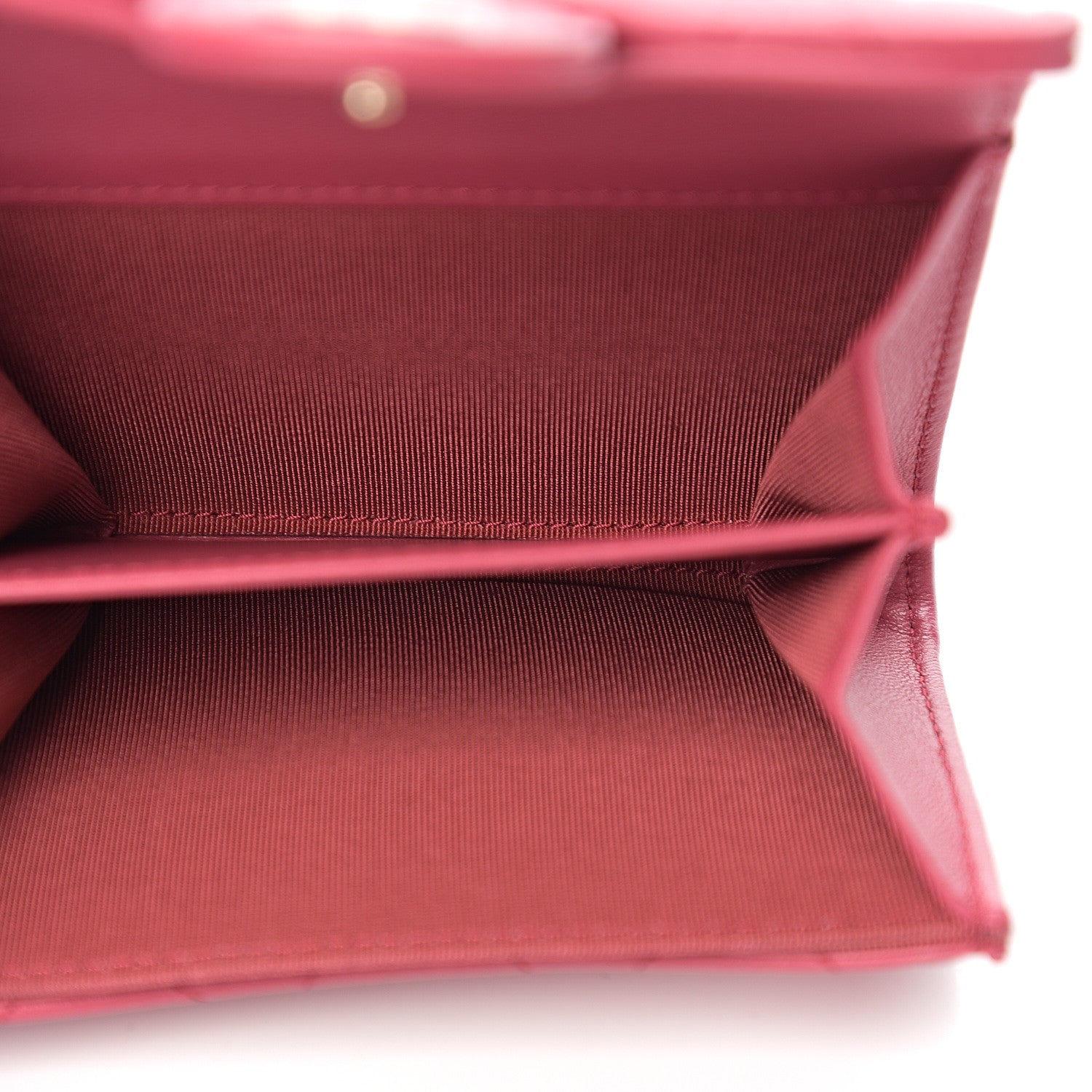 Chanel Lambskin Quilted Flap Card Holder Wallet Dark Pink 4 of 7