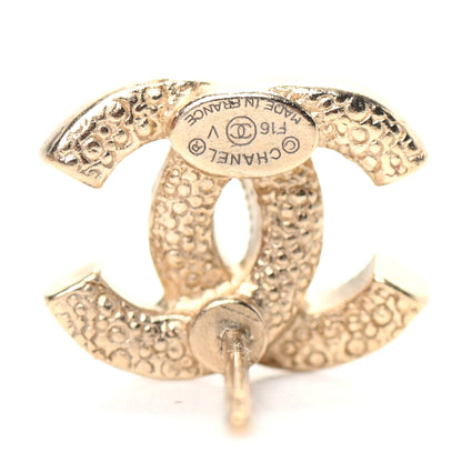 Chanel Crystal Timeless CC Earrings Gold Light Purple 4 of 5