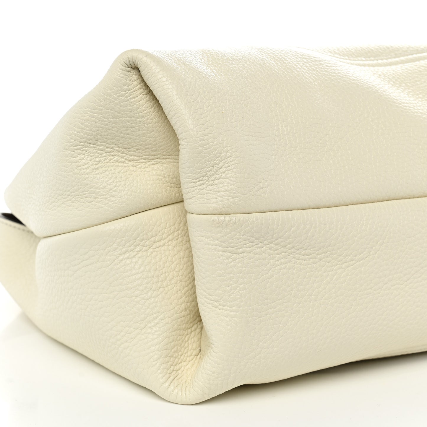 Grained Calfskin Softbit Maxi Shoulder Bag Dusty White