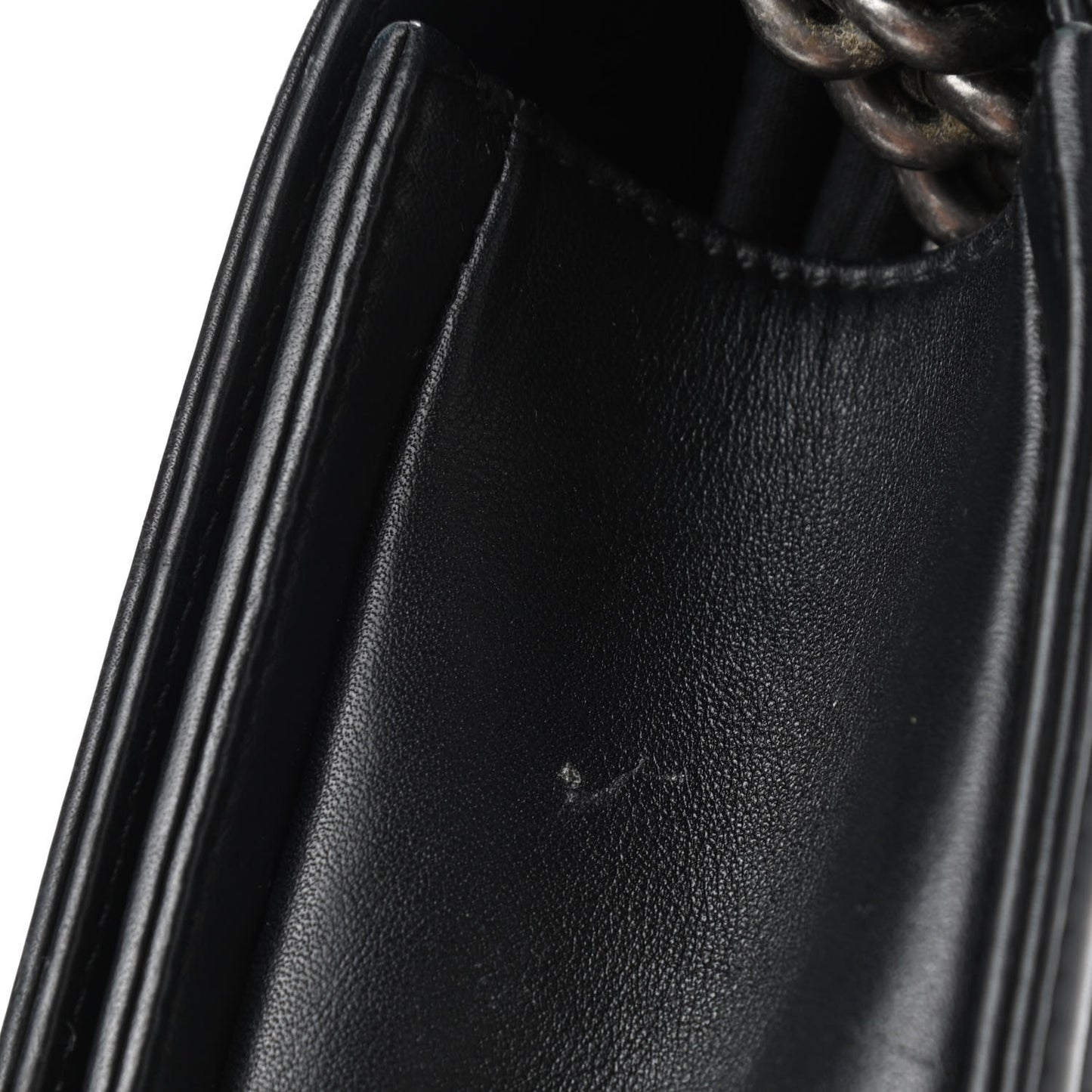 Lambskin Quilted Small Boy Flap Black